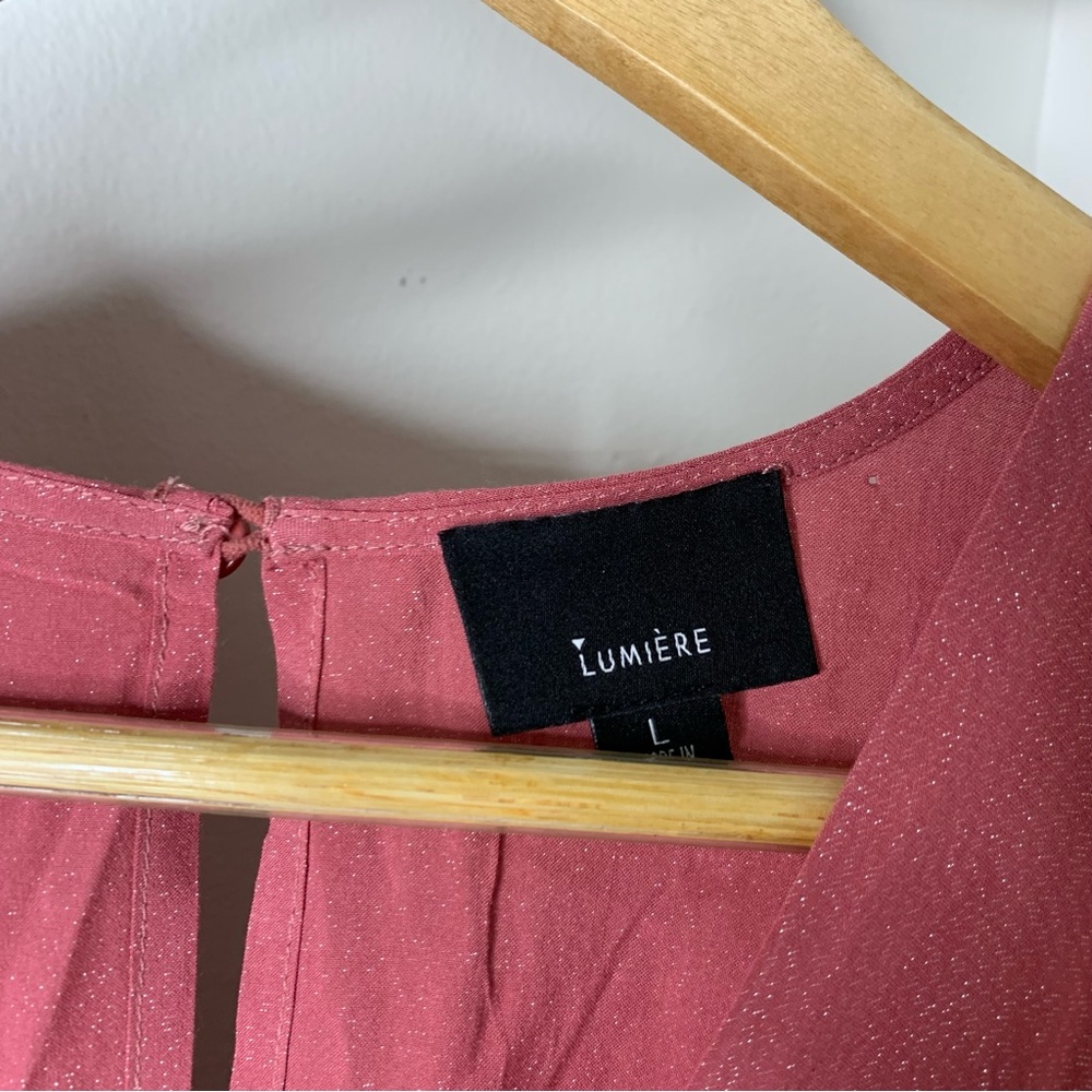 Lumiere Elegant Pink Long-Sleeve Dress L - Picture 3 of 8